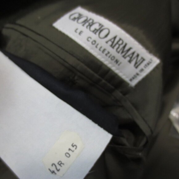 VTG Giorgio Armani Mens Classic Sport Coat One Button Plaid Green Wool 42R ITALY - Picture 15 of 16